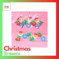[SG SELLER][👦Kids Love em👧] Stationery Erasers Set For Christmas Gift Cute Stationeries for Children Goodies Bag Giftift