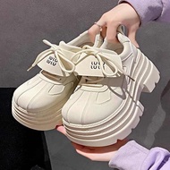 【现货秒发】10cm厚底乐福鞋女2025春季小个子松糕单鞋系带休闲轻便增高鞋10cm thick soled loafers for women in spring 202520241226