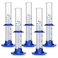 5PCS Graduated Cylinder Measuring Cylinder Thick Glass Lab Cylinders Glass Graduated Cylinder Glass 