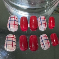 Handmade press on nails Red size S