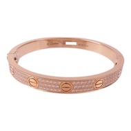 CARTIER 18K玫瑰金Love Bracelet鑽石手鐲Cartier#16