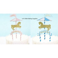 Carousel birthday cake topper carousel cake decoration旋转木马蛋糕装饰插牌