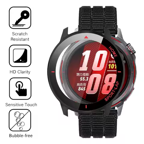 PC Case+Tempered Glass For Huawei Watch GT Runner 2 Shell-membrane Integrated Full Coverage Bumper C