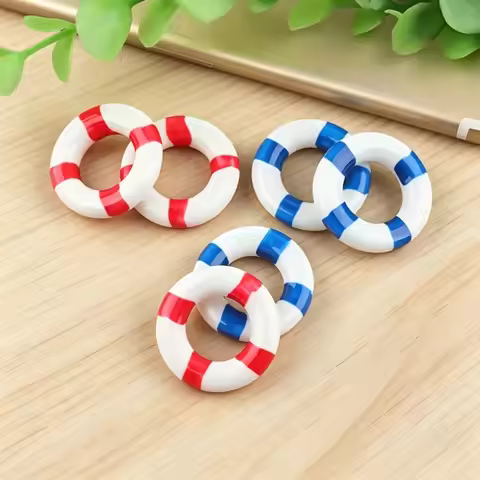 8pcs Mini Lifebuoy Decorations - Bohemian-Style Wall Decor for Sailing, Swimming Buoys, for Homes, B