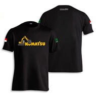 Baju Operator Alat Berat Komatsu T-shirt casual 100% Cotton Unisex Round neck Short-sleeved T -Shirt