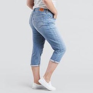 賠售【大尺碼40-42腰】美國Levis Women s Plus Shaping Capris 深藍彈性瘦腿7分牛仔褲