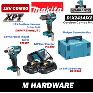 MAKITA 18V Combo Set DLX2414JX2 [ 18V Cordless Hammer Driver Drill DHP487 + 18V Cordless Impact Driver DTD157 ]