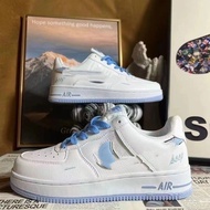 Campus Hot-selling AF1 Pure Original Air Force No. 1 White Light Blue Couple Casual All-match ins Me