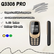 โทรศัพท์มือถือ Q3308pro GSM ไม่ใช่สมาร์ทโฟนสำหรับผู้อาวุโสแคนดี้บาร์สองซิม3310โทรศัพท์มือถือขนาดเล็ก