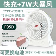 Gongtian F95D Mini Rechargeable Electric Fan USB Student Dormitory Silent Desktop Handheld High Powe