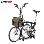 Litepro Folding Bike Vintage Canvas Tote Travel Shoulder Crossbody Bag For Brompton Bicycle Casual M