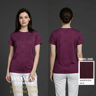 CY 2301  IceSkin Woman T Shirt 100% Cotton Tee Baju Wanita Murah L-XXL Top Leisure Short Sleeve Paka