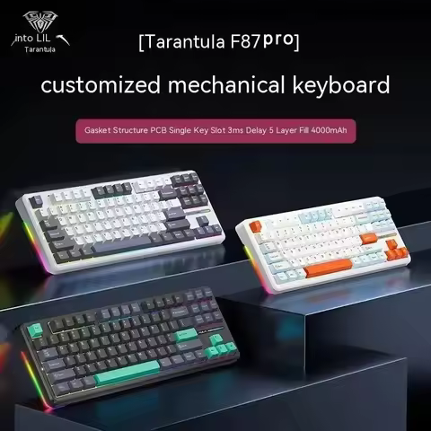 AULA F87Pro Mechanical Keyboard 2.4g/Usb/Bluetooth Tri Mode Wireless 87 Key 5 Layer Silencing Fillin