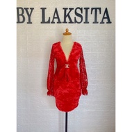 BYLAKSITA - One set of fur material, fur mix brocade, Singer clothes, artist clothes, Singer dangdut