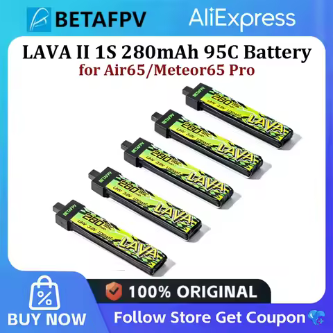 BETAFPV LAVA II 280mAh 1S 95C Battery 3.8V for Air65, Meteor65 Pro, Cetus
