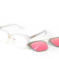 BEING 平光+前掛式太陽眼鏡- 透粉色(透明純淨)
