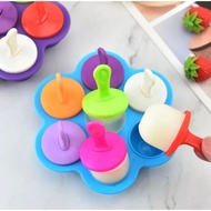7 Hole Round Silicone Ice Cream Mold Ice Pop Round Mold Silicone Ok