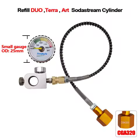 Co2 Cylinder Tank Refill Adaptor Hose For Sodastream DUO Terra Art Cylinder To Charging Refilling CO