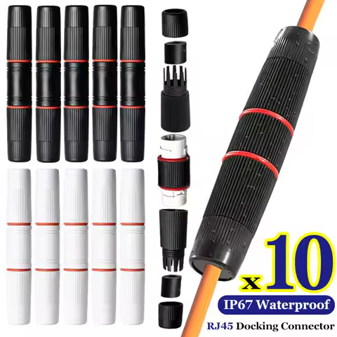 Waterproof RJ45 Coupler Adapter Cat7/Cat6/Cat5e/Cat5 Extend Patch Cable Connector IP67 Shielded Outd