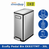 EKO Ecofly Pedal Bin EK9377MT - 30L Stainless Steel Dustbin Step On Bin Rubbish Bin Trash Can Kitche