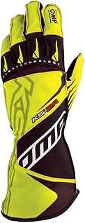 OMP KS-2R Go Kart Racing Gloves MY2022, Yellow/Black, Size M [US 10]