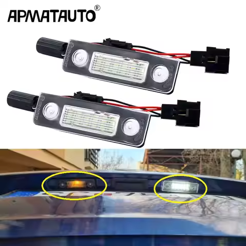 2Pcs White Canbus Error Free LED License Number Plate Light for Skoda Octavia MKII 1Z A5 09-13 Rooms