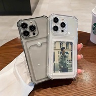 Iphone Casing With Pocket Shockproof Transparent Phone Case Cover With Card Holder For 17 Pro Max 16