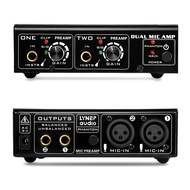 Microphone Amplifier 2 Channels Electric Guitar Preamp Electric Bass Amplifier