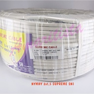 PUTIH Supreme nymhy Cable 2x1.5 mm White sni Fiber roll (100meter) tokolaris1629