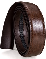 Barry Wang Ratchet Belt Men,1 3/8" Leather Strap Slide Adjustable,Mens Belts for Jeans Golf Dress Ca