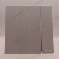 SIMON M3 WHITE HOTEL QUARTET SWITCH 4 GANG 2 WAY SWITCH