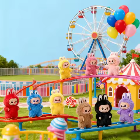 Original Plush Labubu Cartoon Model Dolls Children Action Figures The Monsters V4 Blind Box Stuffed 