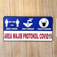 COVID19 PROTOCOL AREA STICKER size 30x15cm