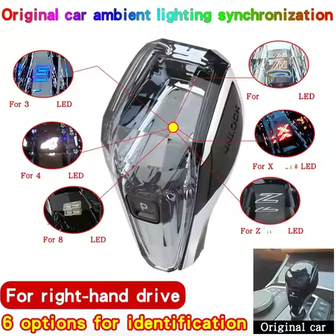 RHD Crystal Gear Stick Shift Knob Lever Headle For BMW MGU 1 2 3 4 8 Series G20 G22 G29 G05 G06 G07 