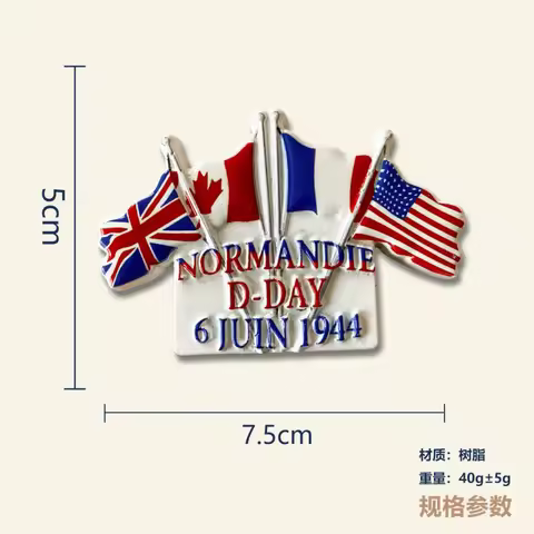 Normandy Landing Day commemorative badge, cultural and refrigerator magnet, 3D magnetic sticker,-tr