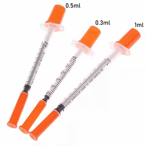 U-100 Insulin Syringes 0.3ml 0.5ml 1ml Sterile Ultra Fine Needle for Pets Dog Cat Sheep Vet Lab Use 