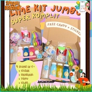 Super Complete Jumbo Slime Kit | 4 Slime In 1, Clear Slime Kit, Original Slime Kit, Tofu Slime Kit, 
