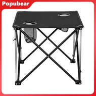 Heavy Duty Camping Folding Table with 2 Cup Holder Metal Frame Oxford Cloth Desktop Multifunctional 