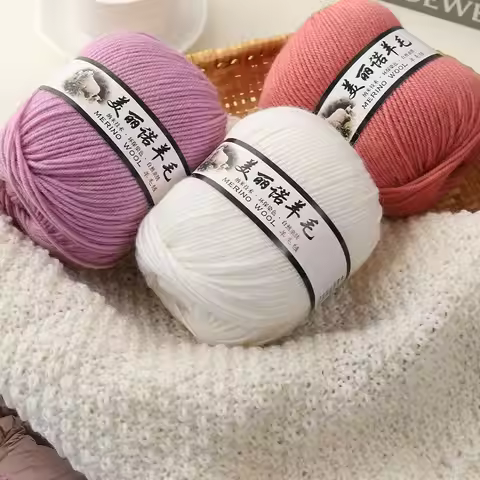 500g Medium Thick Wool Yarn 2.5mm for Hand Crochet Sweaters Knitting Scarves Hooks Shoes Hats DIY Ba