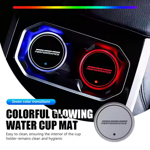 Car Colorful Luminous LED Atmosphere Light Cup Coaster Holder For BMW Performance M2 M3 M4 X1 X3 X4 