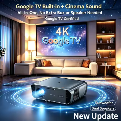 4200 ANSI 4K UHD Video Projector Android 14 Google TV Daytime Movie Beamer WiFi6 TOF Auto Focus Dual