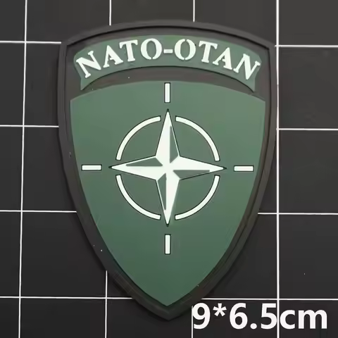 NATO-OTAN PVC Patches with Hook and Loop Backing for Backpacks, Clothing, Military Accessories, Belg