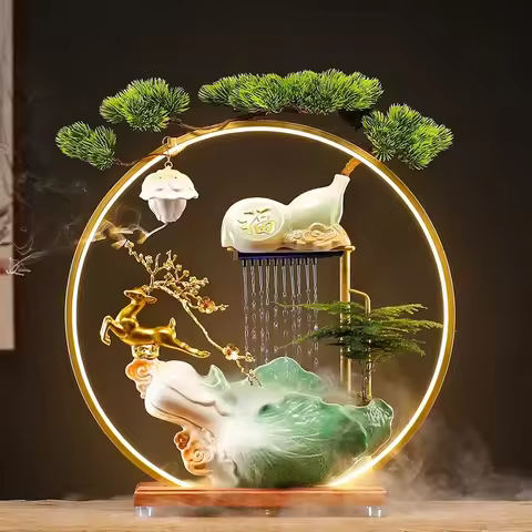 Ceramic Ornaments Circulating Water, Living Room Decorations Living Room and Office Exquisite High-e