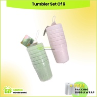 6-piece glass set-Mamahouseware/ Plastic Glass Aesthetic Glass/ Tumblr Glass 6 Sets