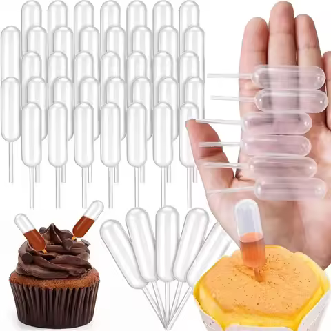 200Pcs 4ml Disposable Mini Jam Dropper Cupcake Sauce Squeeze Transfer Pipettes Dropper Dessert Stuff