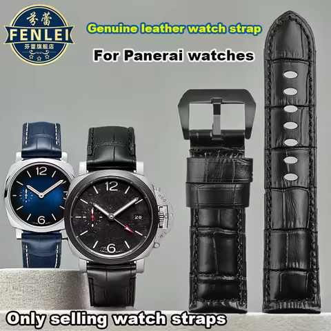 blue For Panerai PAM111 441 22mm 24mm 26mm High Quality Cowhide Leather Watch Strap Men Bracelet Cro