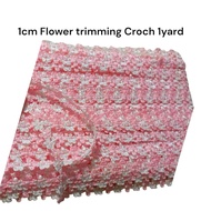 1cm Flower trimming Croch 1yard Crocheted Fabric 1 Yard for Crafting and Decorative Projects