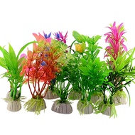 10pcs Artificial Grass Fake Plant Safe Plastic Lifelike Fish Tank Grass For Aquarium