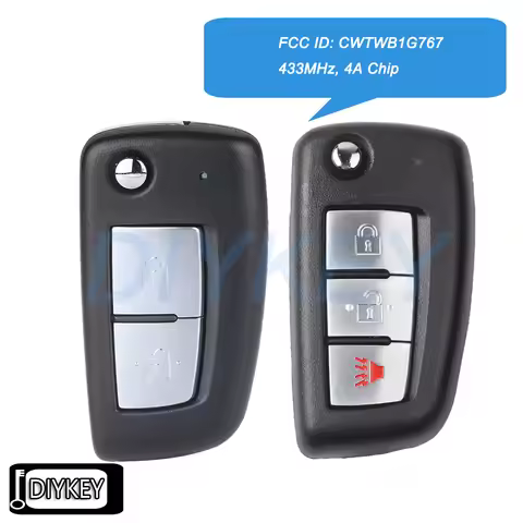 2 / 3 Btns Flip Remote Key Fob FSK 433MHz PCF7961M 4A Chip for Nissan Rogue X-Trail Qashqai Pulsar J