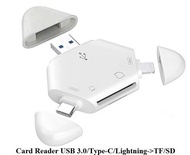 Đầu Đọc Thẻ Nhớ Card reader usb 3.0/Type-C/Lightning->TF/SD